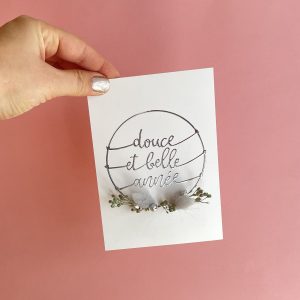 carte à fleurir DIY créatif - nouvelle année argenté