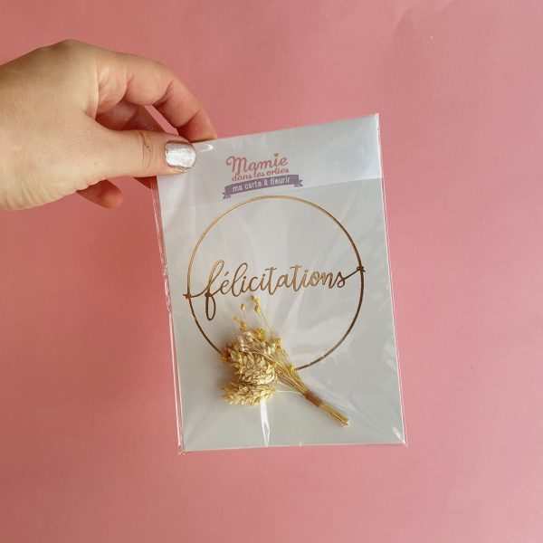 carte à fleurir DIY créatif - félicitations sachet