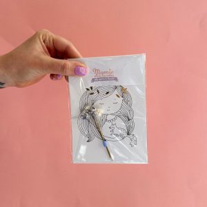 carte à fleurir DIY créatif - demoiselle couronne Bleue