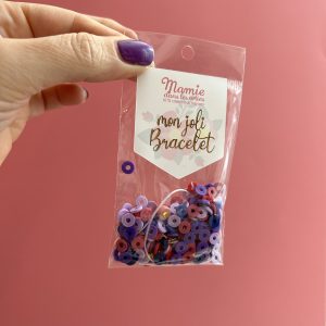 DIY bracelet perles heishi violet