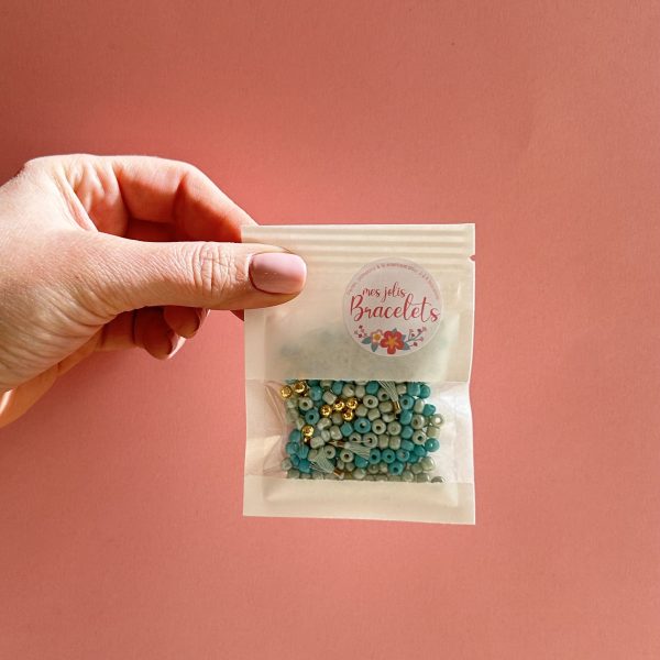kit créatif perles rocaille menthe