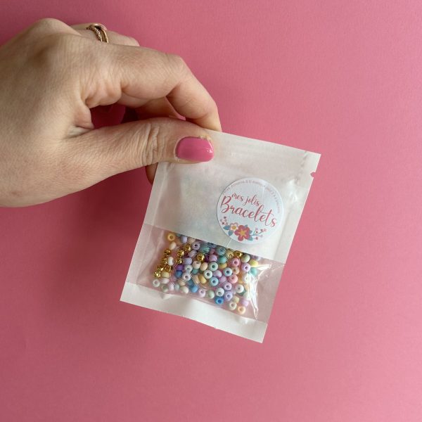 kit créatif perles rocaille pastel