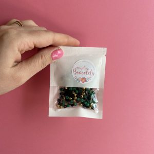 kit créatif perles rocaille vert et noir