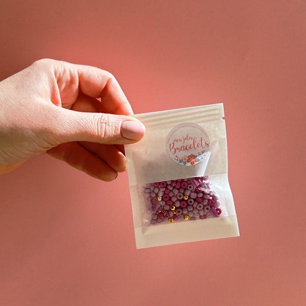 kit créatif perles rocaille violet